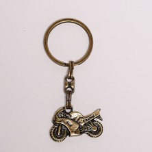 new life promosyon nl Motosiklet Figürlü Bronz Gergi Krom Anahtarlık