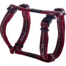 Rogz Köpek Göğüs Tasması Rozg Desenli Kırmızı Small 11 Mm 23-37 Cm