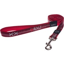 Rogz Köpek Uzatma Rogz Desenli Kırmızı Large 20 Mm 140 Cm