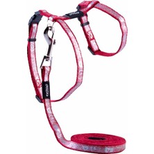 Rogz Kedi Göğüs Tasması Seti Kedi Desenli Kırmızı Small 11 Mm 25,5-31 Cm