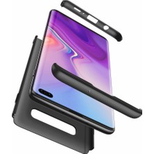 Case 4U Samsung Galaxy S10 Plus Kılıf 3 Parçalı Tam Koruma Sert Mika Ays Kapak Siyah