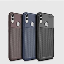 Case 4U Honor 8C Kılıf Rugged Armor Karbon Desenli Lüx Negro Silikon Arka Kapak Lacivert