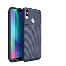 Case 4U Honor 8C Kılıf Rugged Armor Karbon Desenli Lüx Negro Silikon Arka Kapak Lacivert