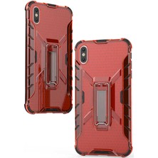 Case 4U Apple iPhone XS Max Kılıf Darbeye Dayanıklı Kenar Stand Olabilen Klik Arka Kapak Kırmızı