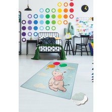 Chilai Home Balloons  100X160 Cm Mavi Çocuk Ve Bebek Halısı Djt