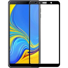 Ehr. Samsung Galaxy A7 2018 5D Full Nano Ekran Koruyucu Cam Siyah + Şeffaf Silikon Kılıf