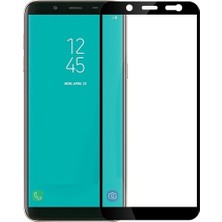 Ehr. Samsung Galaxy J8 5D Full Nano Ekran Koruyucu Cam Siyah + Şeffaf Silikon Kılıf