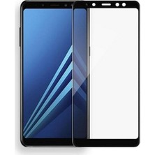 Ehr. Samsung Galaxy A8 2018 5D Full Nano Ekran Koruyucu Cam + Siyah Silikon Kılıf