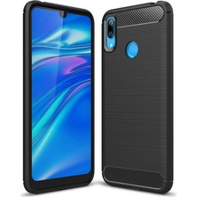 Microcase Huawei Y7 2019 Brushed Carbon Fiber Silikon Kılıf