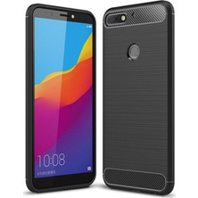 Microcase Huawei Y7 Pro 2018 Brushed Carbon Fiber Silikon Kılıf