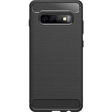 Microcase Samsung Galaxy S10 Plus Brushed Carbon Fiber Silikon Kılıf