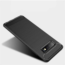 Microcase Samsung Galaxy S10 Plus Brushed Carbon Fiber Silikon Kılıf