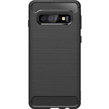 Microcase Samsung Galaxy S10 Brushed Carbon Fiber Silikon Kılıf