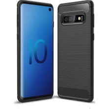 Microcase Samsung Galaxy S10 Brushed Carbon Fiber Silikon Kılıf