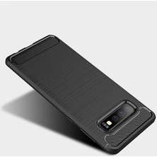 Microcase Samsung Galaxy S10 Brushed Carbon Fiber Silikon Kılıf