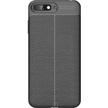 Microcase Huawei Y6 2018 Leather Tpu Silikon Kılıf