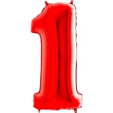 Partici ​ 1 Rakam Folyo Balon Kırmızı 100 cm