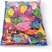 Atom Balon Atom Balon Metalik Karışık Renkli Balon 12 Inç 100 Adet