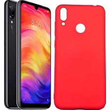 Case 4U Xiaomi Redmi Note 7 Kılıf Klasik Mat Renkli Yumuşak Premier Silikon Kırmızı