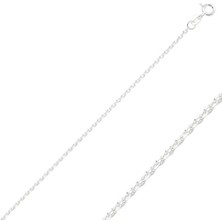 Angemiel 925 Gümüş 60 Mikron Tıraşlı Forse Zincir Kolye - 90cm
