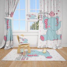 Cici Tasarım Benim Küçük Arkadaşım Çocuk Bebek Odası Fon Perde 2 Kanat