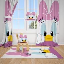 Cici Odam Fiyonklu Sevimli Ördek Çocuk Bebek Odası Fon Perde 2 Kanat