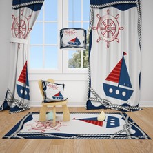 Cici Odam Yelkenli ve Deniz Temalı Çocuk Bebek Odası Fon Perde 1 Kanat