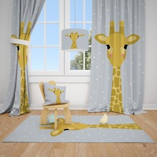 Cici Odam Zürafa Çocuk Bebek Odası Fon Perde 1 Kanat 70X270