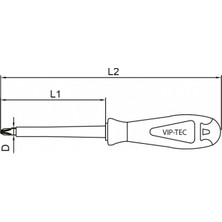 Vip-Tec 1000V İzoleli Yıldız Uçlu Tornavida Ph3X150