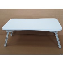 Depolife Yemek Servis Sehpası Katlanır Ayaklı Laptop Notebook Ders Çalışma Masası Beyaz