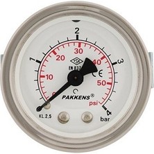 Pakkens 0-1 Bar 63 mm Arkadan Bağlantılı Panotipi Kuru Manometre G 1/4 inç