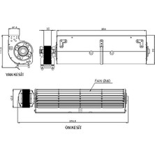 AIRCOL AKS 680-300 Tanjansiyel Radyal Fan  304 mm Genişilk 225 m³/h