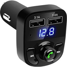 Car X8 2.0A Bluetooth Fm Transmitter Telefon Görüşme Destekli