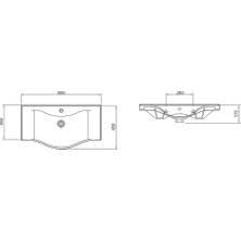 Piramit Seramik 80 cm Etejerli Lavabo