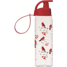 Herevin 500 Ml Kırmızı Kuş Baskılı Askılı Matara/Suluk