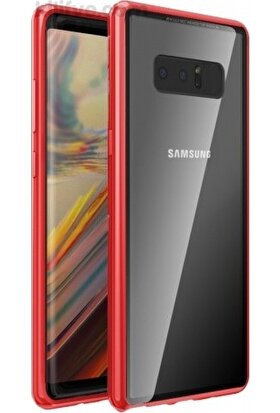 Ehr. Samsung Galaxy Note 8 Kılıf Metalink Ultra Lüx Mıknatıslı 360 Kılıf - Kırmızı