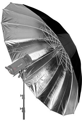 Jinbei Xxl Profesyonel Parabolik Tip 180Cm Siyah & Gümüş Şemsiye