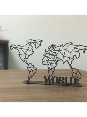 Pirudem World Map POD Metal Tablo 30 x 16 cm