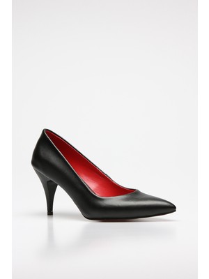 Rovigo Plus Siyah Cilt Kadın Klasik Ayakkabı