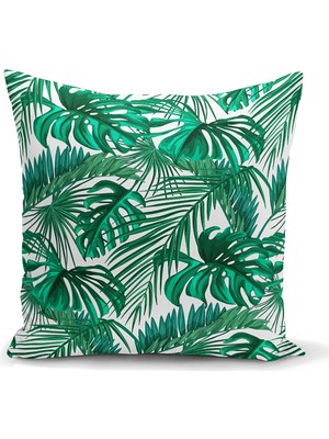 Realhomes Mint Yeşili Kavaniçe Motifli Dekoratif Yastık Kırlent Kılıfı
