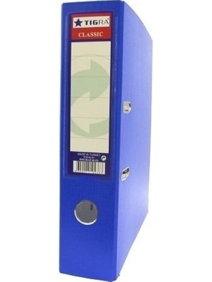 Tigra Çıtalı Plastik Geniş Klasör 10'Lu Kutu Mavi A4 Ebatlı Evrak Arşivleme İçin