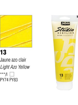Pebeo Studio Akrilik Boya 100 Ml Light Azo Yellow -13 Transparent