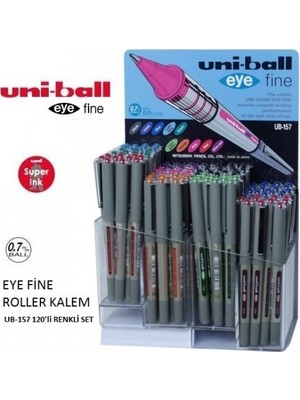 Uni-Ball Unibal Ub-157 Eye Fine Roller Kalem 0,7 Mm 10D Set (1 Stand 120 Adet)