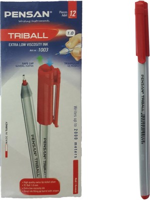 Pensan Tukenmez Kalem Triball Kirmizi 12 Li (En71)