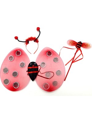 Samur Uğur Böceği Kanadı Tacı Asası Kostüm Seti