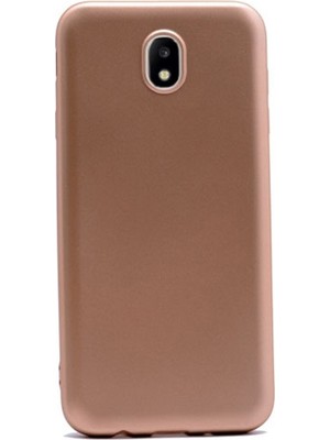 Case Street Samsung Galaxy J7 Pro Kılıf Premier Silikon Kılıf+Nano Glass Koruyucu Gold