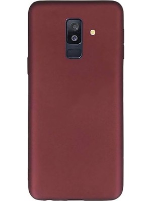 Case Street Samsung Galaxy A6 2018 Kılıf Premier Silikon+Nano Glass Mürdüm