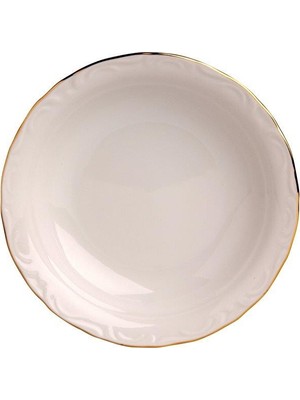 Porland Porselen 12'Li Altın Yaldız 20 Cm Çukur Tabak