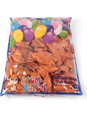 Atom Balon Atom 12 İnç Metalik Gold Altın Balon - 100 Adet