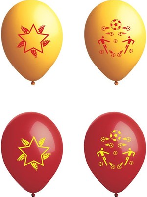 Atom Balon Atom Taraftar Balon Sarı Kırmızı 12 İnç 100 Adet